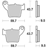 Pastiglie Freno Posteriori  SBS 777 RSI (SINTERIZZATA) per APRILIA MXV 450 2007-2016, set per 1 disco